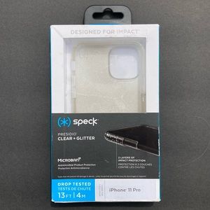 Speck Presidio Clear + Glitter Case For iPhone 11 Pro Antimicrobial Open Box
